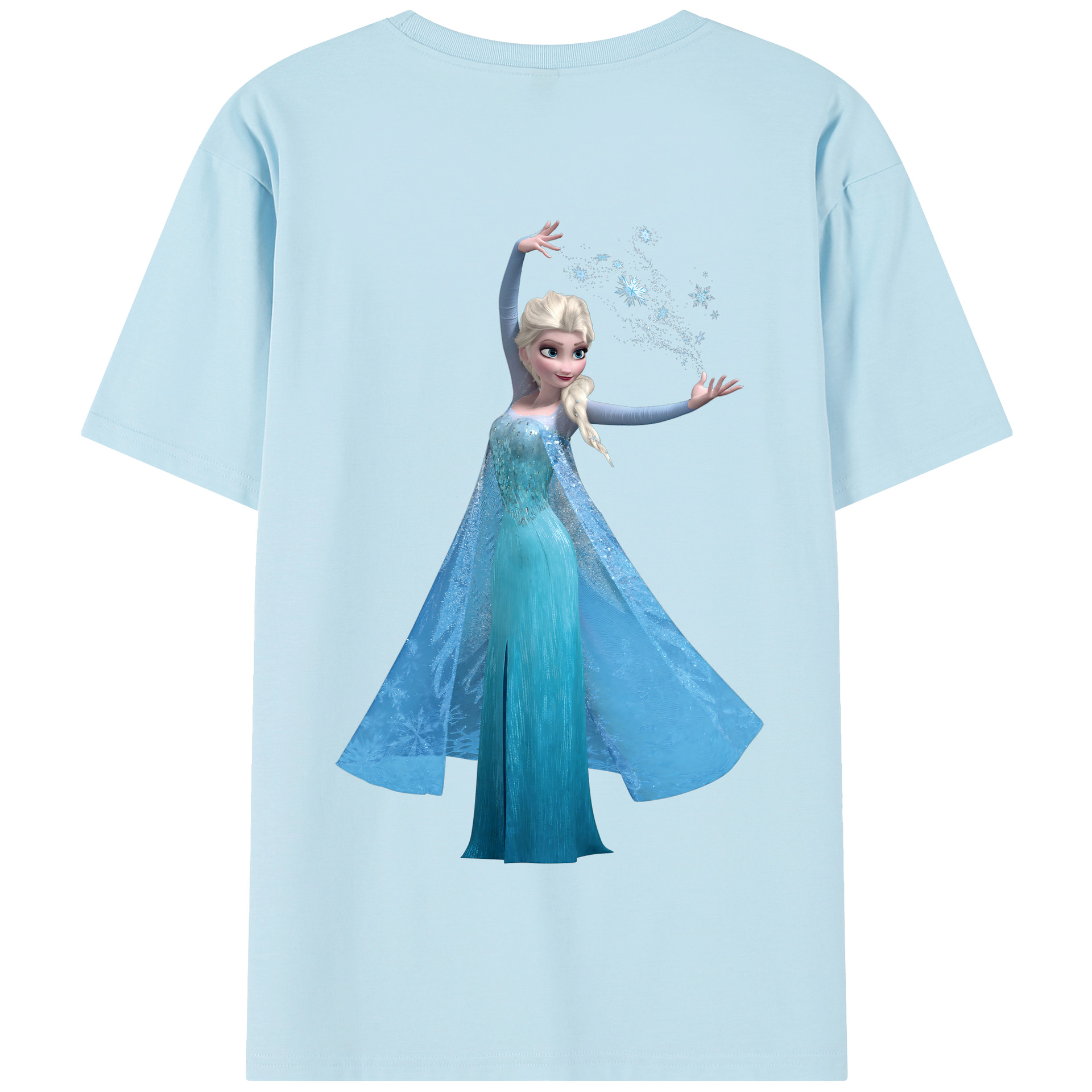 （画像用） アナと雪の女王 アンナ エルサ Frozen Anna Elsa 綿100％半袖Tシャツ（背面プリント）